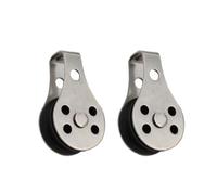 Alipis 2pcs Heavy Duty Stainless Steel Single Pulley with Nylon Rope Wheel for Lifting, Waterproof and Sturdy Boat Pulley Block Suitable for Hoisting and Outdoor Use