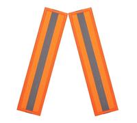 Alipis 2pcs Hook and Loop Reflective Safety Patch for Labor Wear Orange | Abrasion Resistant Fabric, Lightweight Attachment and Removal, Night Visibility, for Rain Jackets and Long Excursions