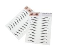 Alipis 2pcs Imitation Eyebrow Stickers Black Temporary Brow Tattoo Peel-off Transfers for Women Natural Hair-like Full Brows Grooming Shaping Decal