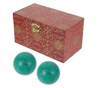 Alipis 2pcs Jade Handballs Hand Spheres for Rolling Massage Acupoint Massagers Hand Exercise and Blood Flow Enhancer