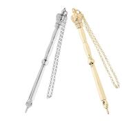 Alipis 2pcs Jewish Torah Reading Pointer Metal Hand Markers for Adults Gold Silver Crown Head Bible Study Tool Portable Scripture Text Navigator for Bar Mitzvah and Study