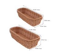 Alipis 2pcs Kitchen Cutlery Organizer Basket Hand-woven Silverware Storage Caddy with Stain-resistant Plastic Decorative Utensil Holder for Table Countertop for Party Supplies and Daily