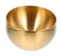 Alipis 2Pcs Korean Style Single-Layer Stainless Steel Multi-Function Bowls for Salad Fruit Snacks Kitchen Supply Food Serving Gold Color