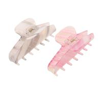 Alipis 2Pcs Large Acetate Hair Claw Clips with Iridescent Stripes, 11Cm Cherry Blossom Pink Elephant Grey, Colorful Jaw Clips for Women Ponytail Styling Accessories