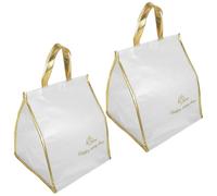 Alipis 2pcs Large Insulated Cake Bag Portable Foldable White