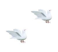 Alipis 2pcs Large Wing Stretching Synthetic Pigeon Plumage Birds Peace Pigeons Photo Props for Home Decoration Wedding Bird Decoration