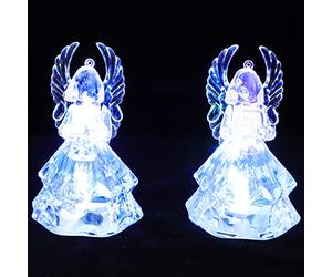 Alipis 2Pcs Light Colorful LED Lamp Prayer Angel with Wings Desktop Light Decorative Bedroom Bedside Light for Kids Tabletop Decoration for Home Office Hotel (Battery Powered)