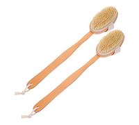 Alipis 2pcs Long-handled Pet Bath Brush for Cats and Dogs with Soft Bristles and Wooden Handle, Practical and Convenient Grooming Tool for Bathing and Massage
