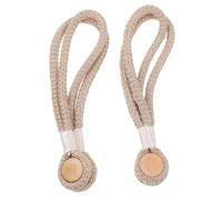 Alipis 2Pcs Magnetic Curtain Tiebacks Strong No-drill Drapery Holdbacks for Sheer and Blackout Curtains Elegant Rope Bands for Living Bedroom Office Decor