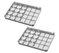 Alipis 2pcs Magnetic Eyeshadow Palette Empty Tray Design with Ample Space Silver Iron Material Suitable for Makeup Bag and Purse Storage