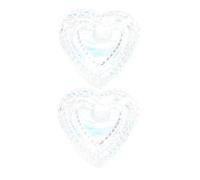 Alipis 2pcs Manicure Mini Glass Cups with Lid Heart Shape Ab Color Crystal Cups Nail Art Mixing Containers for Nail Salon and Acrylic Tools