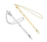 Alipis 2pcs Metal Torah Pointer Book Page Markers for Jewish Bible Reading with Chain Enhanced Reading Precision Elegant Gold Onion Silver Mitzvah Adults and Religious Celebrations