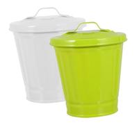 Alipis 2Pcs Mini Desktop Trash Can with Lid Compact Art Waste Bucket for Home Office Bedroom Decorative Small Garbage Bin for Tabletop Odor Resistant Covered Trash Basket