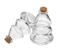 Alipis 2pcs Mini Glass Christmas Tree Wishing Bottles 90ml with Cork Lid, Holiday Favor Jars for ’ New Year Wishes, DIY Craft Mini Vials for Party Decoration and Message Storage