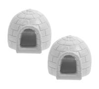 Alipis 2pcs Mini Ice House Igloo Model Resin Figurine, Arctic Micro Landscape Ornament for Home Decor and Windowsill