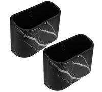 Alipis 2pcs Mini Plastic Desk Trash Can Open Top Compact Countertop Wastebasket for Home Office Study Easy Clean Tabletop Rubbish Bin for Desktop Organization