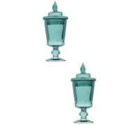 Alipis 2pcs Miniature Candy Jar Scale Miniature House Accessories Decorative Glass Jar Lids for Dollhouse and Photo Prop