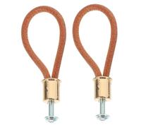 Alipis 2pcs Minimalist Rope Drawer Pulls for Wardrobe Doors and Dressers Chic Rustic Leather Handles with Gold Accents Install Small Replacement Knobs for Cabinets and Shoe Cabinets