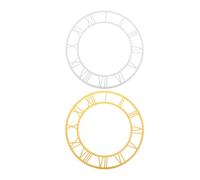 Alipis 2pcs Modern Acrylic Sticker: Acrylic Roman Numeral Wall Clock Face Sticker - Round Mirror Decal Self Adhesive Decorative Clock Number For Living Room