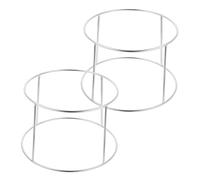 Alipis 2pcs Multi-use Double Layer Food Tray Holder Seafood Serving Rack Stainless Steel