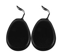 Alipis 2pcs Neck Strap Earbuds Case with Black Straw Texture, Mini Earphone Storage Pouch and Classroom Headphones, Protective Microphone and Travel Accessory Organizer