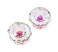 Alipis 2pcs Octagonal Nail Art Crystal Glass Cup Lid for Nail Liquid Container for Manicure Decorations and Art Accessories