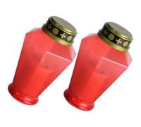 Alipis 2pcs Outdoor Flameless LED Candle Lights for Church Graveyard