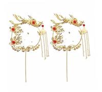Alipis 2pcs Phoenix Cake Picks Cake Topper for Wedding Decor Chinese Wedding Topper Picks Phoenix Decor for Valentine's Day or Party