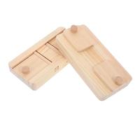 Alipis 2pcs Pine Wood Foraging for Small Animals and Gerbils, Beige Wooden Food Hiding Puzzle to Promote Pet Movement and Natural Treat Searching