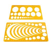 Alipis 2pcs Plastic Draft Rulers with Different Geometric Figures, Measuring Template Rulers for Engineering Drawing and Artistic Design, and Sturdy