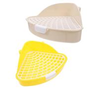 Alipis 2pcs Plastic Pet Toilet Litter Box for Small Pets and Chinchillas Odour-free Suitable Mesh Design and Indoor Use