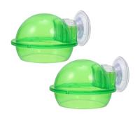 Alipis 2pcs Plastic Reptile Food Bowl with Suction Cup for Safe and Anti-escape Feeding, Suitable for Crested Gecko and Leopard Gecko, Green Reptile Water Dish for Terrarium Use