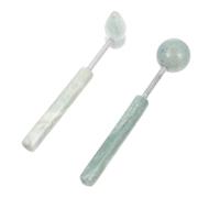 Alipis 2pcs Portable Jade Massage Rollers for Face and Body, Aluminum Alloy Muscle Relaxing Tools to Promote Blood Flow and Relax Your Body, Suitable for Home and Travel Use