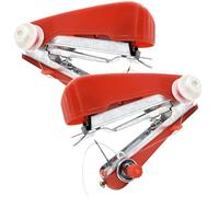 Alipis 2pcs Portable Mini Handheld Manual Sewing Machines Small Sewing Tools for Clothing Mending and Crafts Red Compact Kit Suitable for Beginners and Travel