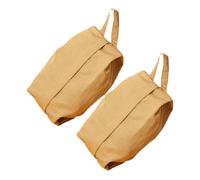 Alipis 2pcs Portable Multi-Function Makeup Bag and Handheld Sock Organizer, Large Capacity Travel Cosmetic Pouch for Toiletries and Underwear Storage, Lightweight Yellow Carry Case