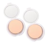 Alipis 2pcs Portable Round Makeup Powder Container with Puff, Plastic Compact Foundation Box Featuring Magnetic Opening Design, Lightweight Travel Cosmetic Case for On-the-go Use