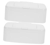 Alipis 2pcs Portable Wipes Dispenser Box with Lid, Lightweight and Reusable Pp Material Tissue Holder for Home, Office, Travel and Stroller Use, White Wipes Storage Container