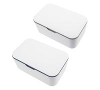 Alipis 2Pcs Portable Wipes Storage Box with Lid Reusable Travel Tissue Dispenser for Crib Stroller Desktop Dustproof Sealed Design Lightweight Outdoor Wipe Container in Gray Blue Easy to