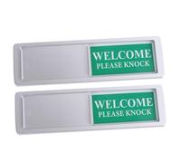 Alipis 2Pcs Privacy Door Signs with Slide Indicator for Office Home Restroom Silver Magnetic Do Not Disturb and Please Knock Signs for Meeting Rooms and Private Spaces