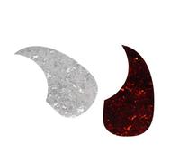 Alipis 2pcs Professional Acoustic Guitar Pickguard Anti-scratch Stickers with Self-adhesive Backing for Folk Guitars White and Dark Tortoise Design