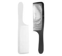 Alipis 2pcs Professional Curved Barber Comb for Men S Haircutting and Styling Ergonomic Plastic Teeth for Fades Flat Tops and Short Hairstyles Salon and Home Hairdressing Tool Black White
