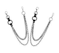 Alipis 2pcs Punk Style Pants Chain for Men with Nickel Material and Spiked Studs, Black Metal Waist Chain, Statement Accessory for Urban Lifestyles and Parties