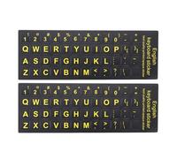 Alipis 2pcs Qwerty Keyboard Stickers, English Letter Self Adhesive Pvc Replacement Decals for Laptops and Desktops, Computer Keyboard Stickers for Typing in English