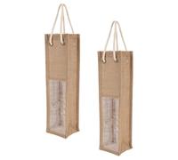 Alipis 2pcs Red Wine Bottle Bag Wine Bottle Bag Jute Material Beige Color Easy to Carry Great Bearing Ability Creative Stylish Design for Wedding under The Tree