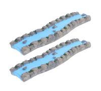Alipis 2pcs Resin Miniature River Stream for Sand Table Scene Layouts Garden Water Feature Accessory for Fairy Garden Dollhouse Decor Craft Props for Psychologists Educators and Hobbyists
