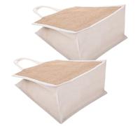 Alipis 2Pcs Reusable Burlap Tote Bags Handheld Bags for Wedding Party Favors Grocery Shopping Beach Picnic