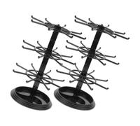 Alipis 2pcs Rotating Jewelry Rack 3 Tiers with 360° Spin and Multifunctional Design, Plastic Jewelry Holder for Earrings Necklaces Bracelets, Space-saving Countertop Organizer for Women