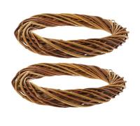 Alipis 2pcs Rustic Wicker Wreaths Round Twig Rings for Christmas and Wedding Decor Rattan Craft Base for Front Door Wall Tree with Classic Circular Design