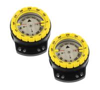 Alipis 2pcs Scuba Dive Wrist Compass with Integrated Timekeeping Elastic Band Bright Dial for Accurate Underwater and Outdoor Navigation Yellow for Men Hiking Sailing Survival