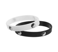 Alipis 2pcs Silicone Tai Chi Bracelets Street Dance Style Wristbands for Men and Women Sport Wristbands for Running Gym Workout Confidence Boosting Hiphop Design